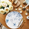 thumbnail image 2 of Blue Coastal Round 13 Inch Placemats Set of 8, Summer Eucalyptus Leaves Beach Ocean Starfish Nautical HeatResistant Non Slip Place Mats for Dining Table, Wipeable Kitchen Table Mats for Housewarming, 2 of 9
