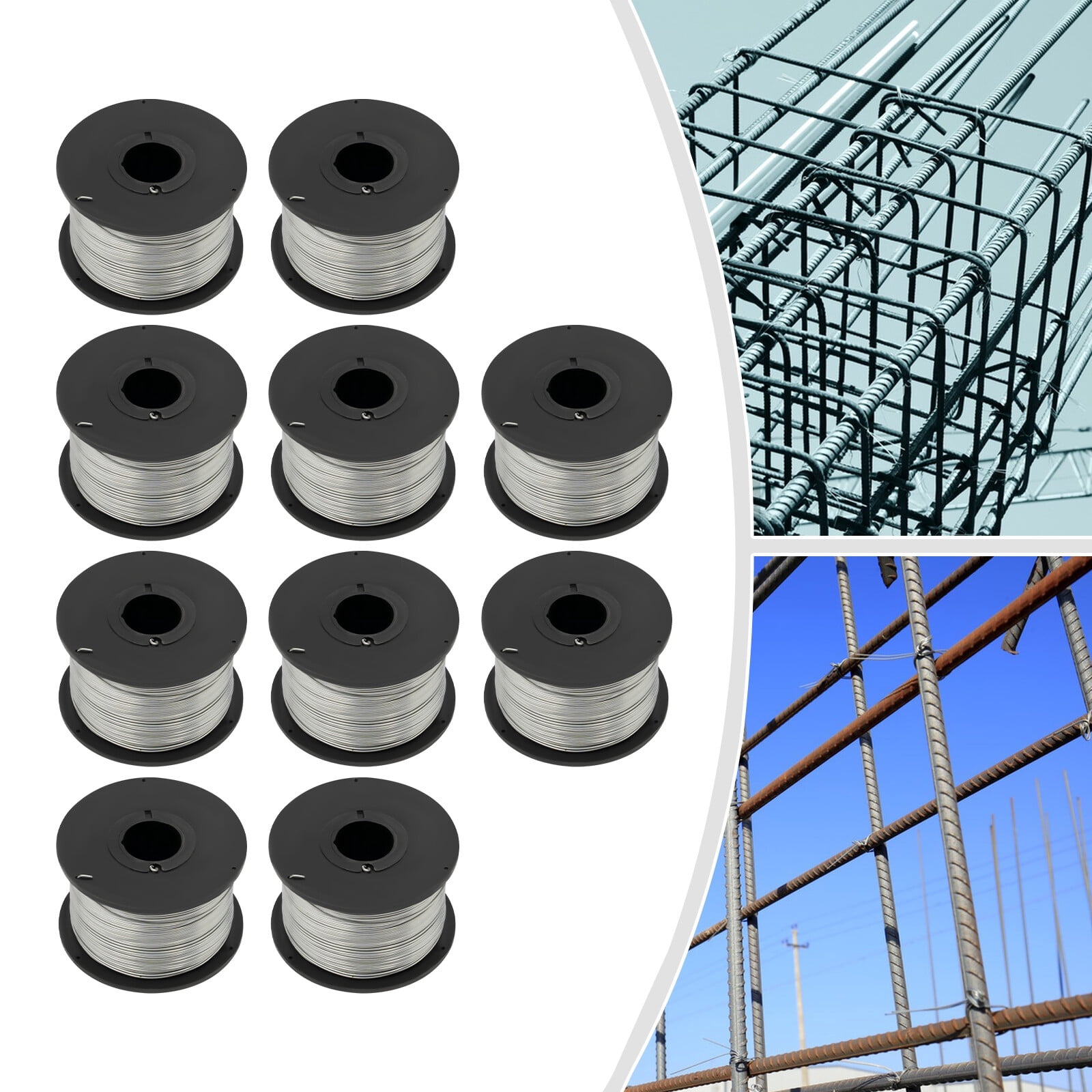 10 Rolls Galvanised Iron Wires Diameter 360.89 Ft Galvanized Cable Wire Rope for Chandeliers, Clotheslines, Lightning Lines Between Trees