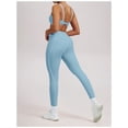 thumbnail image 4 of PISONIC Workout Workout Sets Color Block Twist Back Layered Sports Bra Twist Waist Leggings Gym Yoga Outfits, 4 of 9