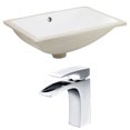 thumbnail image 1 of 20.75-in. W Rectangle Bathroom Undermount Sink Set In White - Chrome Hardware AI-22725, 1 of 7