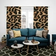thumbnail image 2 of Cheetah Print Curtains 52WX84H Rod Pocket Leopard Not Blakout Curtains for Bedroom Living Room Wild Animals Print Drapes 2 Panels, 2 of 7
