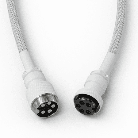 Glorious - Coiled USB-C Artisan Braided Keyboard Cable for Mechanical Gaming Keyboards - Ghost White