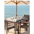 thumbnail image 2 of Outdoor Tablecloth with Umbrella Hole and Zipper, Vintage Gnomes Square Table Cloth 54x54 Inch Waterproof Tablecloth, Black Red Checkered Retro Art Picnic Table Cover for Patio Camping, 2 of 7