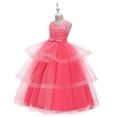 thumbnail image 3 of Little Big Girl Flower Tulle Dress Princess Pageant Birthday Party Wedding Formal Floor Long Dance Evening Maxi Gown, 3 of 6