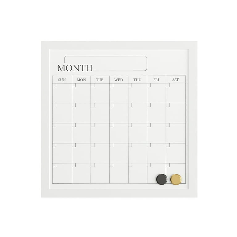 28.88 X 1.11 Macon Framed Magnetic Chalkboard Monthly Calendar White -  Kate And Laurel : Target