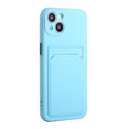 thumbnail image 5 of Allytech Case Compatible with iPhone 15, [Card Holder] [Soft TPU] [Ultra Slim & Lightweight] Shockproof Anti-Fingerprint Case for iPhone 15 - Lightblue, 5 of 7