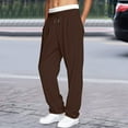 thumbnail image 4 of sususu Sweatpants Men Pack,Men's Double Layer Waistband Straight Leg Joggers Comfortable Everyday Wear Casual Pants Solid Sweatpants,Brown,XXL, 4 of 7