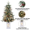 thumbnail image 3 of 3FT Pre-Lit Flocked Christmas Tree with 78 Warm White Lights, Christmas Tree with Premium PVC Branches, Indoor Fake Snow Xmas Tree for Home Office, 3 of 6