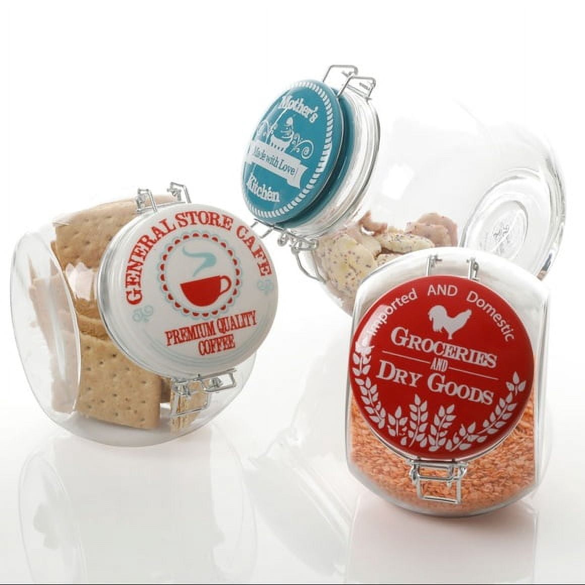 Gibson General Store Cottage Chic 3 Piece Glass Storage Container Set