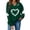 #02Green, variant on MAIHAN St Patricks Day Shirt Women Knit Pullover,Festive Shamrock Print Crewneck Long Sleeve Top,Soft Stretch Casual Sweater(#01Green,XXXXXL)
