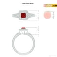 thumbnail image 5 of ANGARA Natural Aeon Square Ruby & Diamond Engagement Ring with Milgrain in 14K White Gold for Women (Size-4mm) | July Birthstone, Anniversary, Jewelry Gift for Women | Natural Ruby Ring, 5 of 9