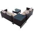 thumbnail image 4 of Gymax 4 PC Patio Garden Rattan Wicker Furniture Set Brown, 4 of 8