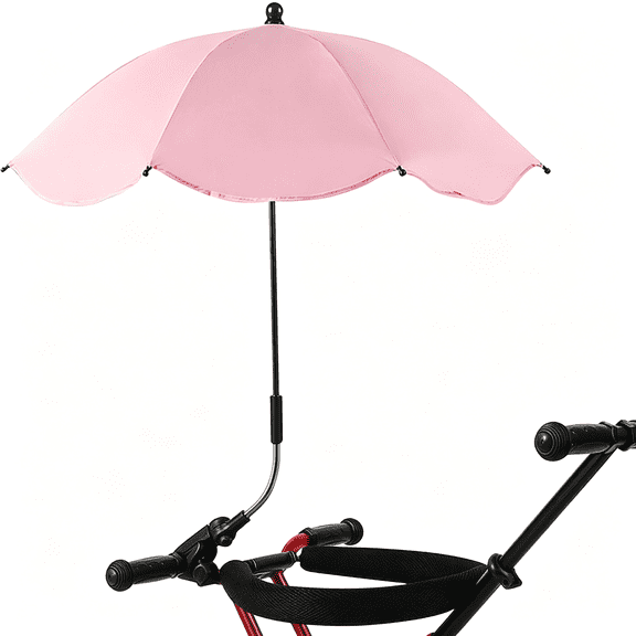 SUBAI Chair Umbrella with Clamp, Universal Adjustable Beach Chair Umbrella Uv Protection Sunshade Umbrella for Patio Chair, Beach Chair, Stroller, Sport Chair, Wheelchair and Wagon(Pink)
