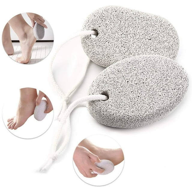 Natural Pumice Stone for Feet 2 PCS, Lava Pedicure Tools Hard Skin Callus Remover for Feet and Hands - Natural Foot File Exfoliation to Remove Dead Skin