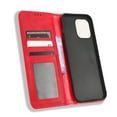 thumbnail image 6 of SaniMore iPhone 15 Pro Max 6.7" 2023 Case, Magnetic Folio PU Leather Cover with Card Slots Cash Pocket Stand Feature Full-body Protctive Shockproof Anti-fall Business Wallet Retro Shell, Red, 6 of 10
