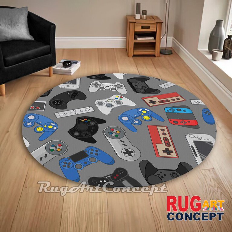 Game Controller Themed Gamer Room Carpet Game Rug Gaming Mat Gift