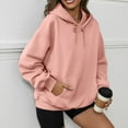 thumbnail image 6 of Ladies' Casual Fashionable Solid Color Long Sleeve Hooded Warm Shirt Loose Comfortable Hoodie Sweatshirt for Everyday Wear, 6 of 6