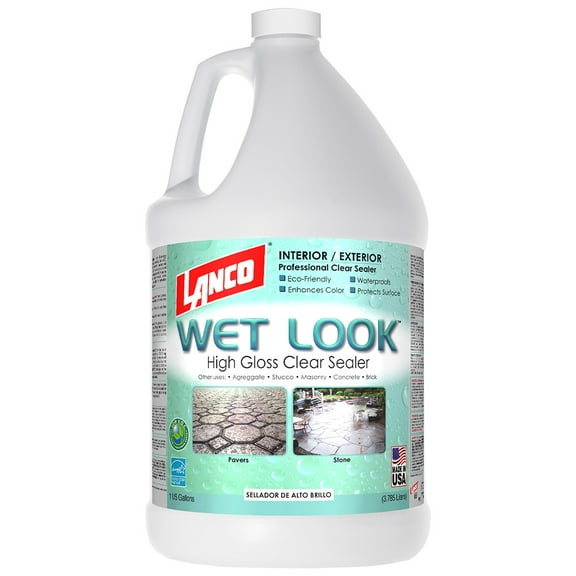 Lanco WL2820-4, 100% Acrylic, Clear Wet Look Professional Grade Industrial Sealant, 1 gal
