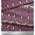 thumbnail image 2 of Soimoi Purple Silk Fabric Penguin & Stripe Animal Print Fabric by Yard 42 Inch Wide, 2 of 3