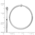thumbnail image 3 of FB Jewels Sterling Silver Rhodium Polished Hoop Earrings, 3 of 3