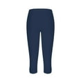 thumbnail image 5 of vigerkar Womens Capri Leggings Dressy Cropped Workout Yoga Leggings High Waist Gym pants Navy, 3XL, 5 of 6