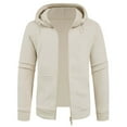 thumbnail image 6 of RYDCOT Mens Full Zip Hooded Double-Sided Polar Fleece Jacket Sweatshirt with Pockets Long Sleeve Outdoor Jacket White, 6 of 9