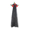 thumbnail image 1 of Diadema con corona de flores para Halloween, estilo gótico, para actuaciones en el escenario y juegos de rol Rojo y negro, 1 of 8