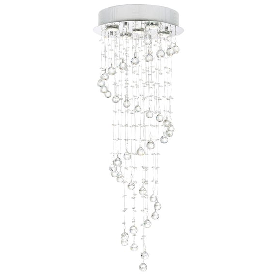 CWI Lighting Spiral 5 Light Transitional Metal Flush Mount in Chrome