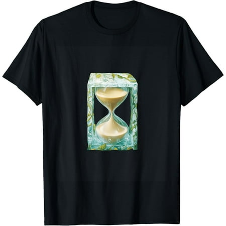 

Hourglass With Foliage Time Design T-Shirt-L