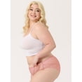 thumbnail image 4 of DARING DIVA Women's Plus Size Sheer Lace Trim High-rise Brief Stretchy Underwear M Pink, 4 of 6