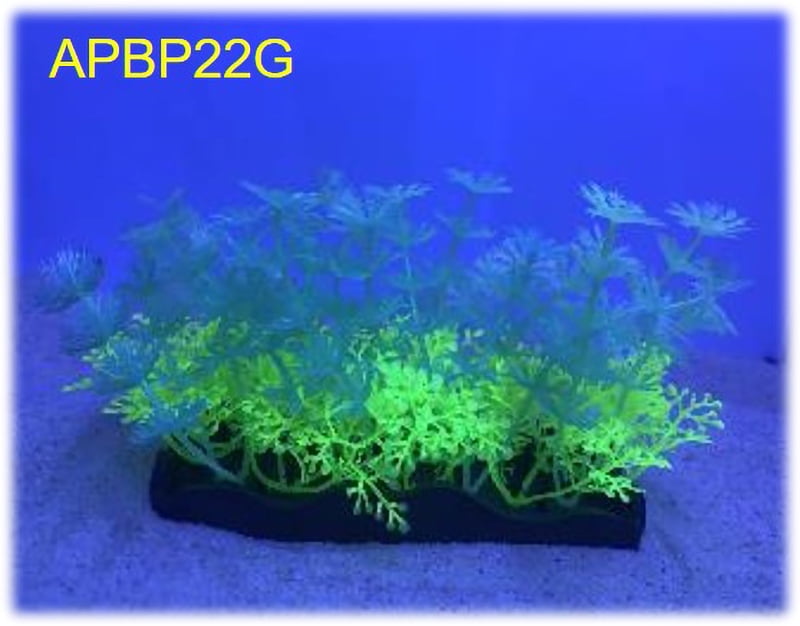 (3 pack) Penn-Plax Glow Green Plastic Bunch Plants - for Aquariums Plant Decoration - 5 Piece Pack - Medium