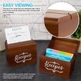 thumbnail image 4 of Vintage Wood Recipe Box With 10 Card Dividers, 4 of 12