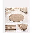 thumbnail image 2 of Hand Woven Round Area Rugs Living Room Bedroom Study Computer Chair Cushion Base Mat Round Carpet Lifts Basket Swivel Chair Pad Coffee Table Rug(2' Round, Light Camel), 2 of 4