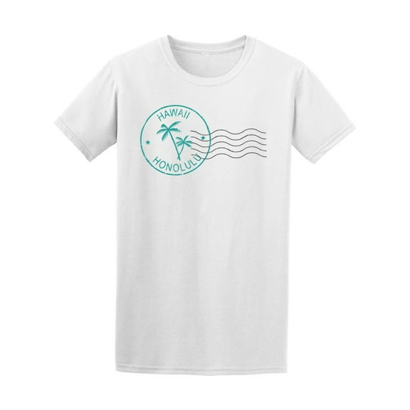 Hawaii Honolulu Stamp Logo T-Shirt Men -Image by Shutterstock, Male XX-Large