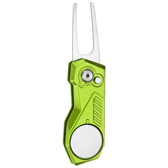 Herramienta de reparación de divots de golf Uxcell [1PCS] - Herramienta de divot plegable con marcador de bola magnético - [Cian] Tines verdes