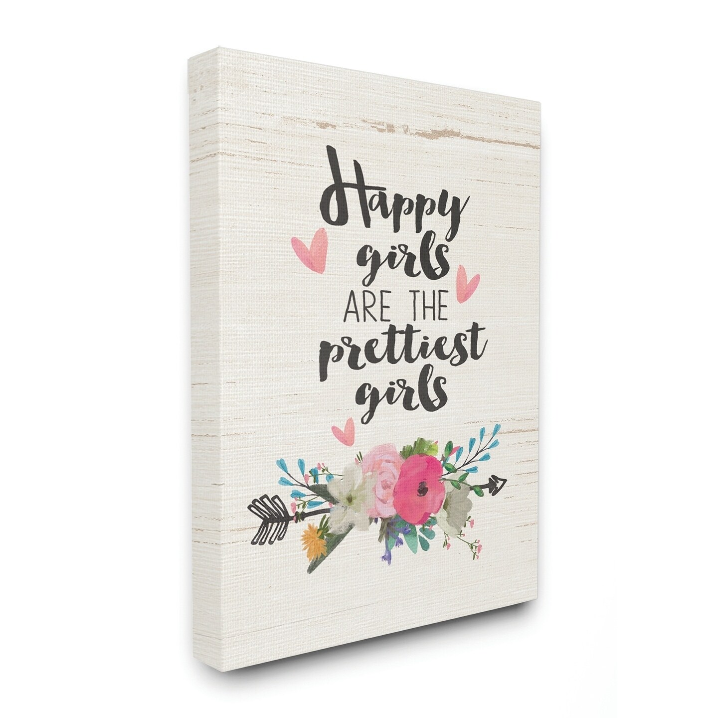 The Kids Room by Stupell Happy Girls Prettiest Canvas Wall Art by Jo Moulton