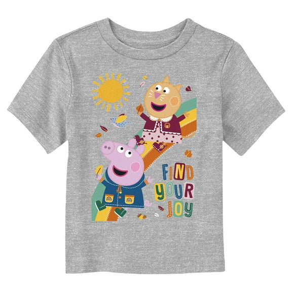 Toddler's Peppa Pig Find Your Joy Embroidery Graphic Tee Athletic Heather 2T