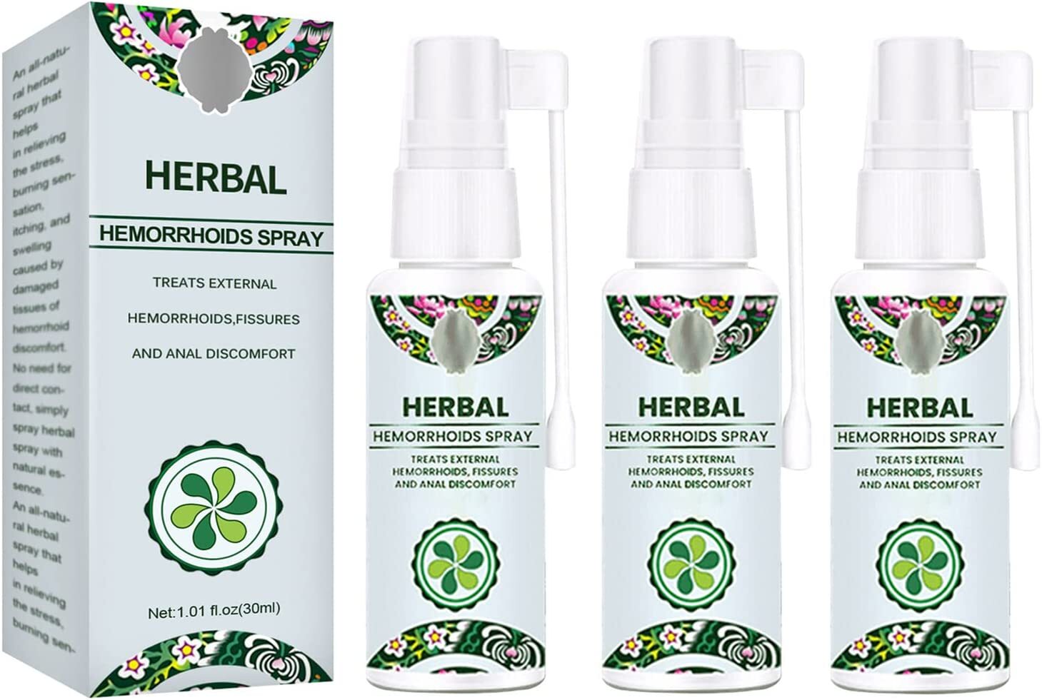 3PCS Natural Herbal Hemorrhoids Spray 30ml Pain Relief No Stimulation