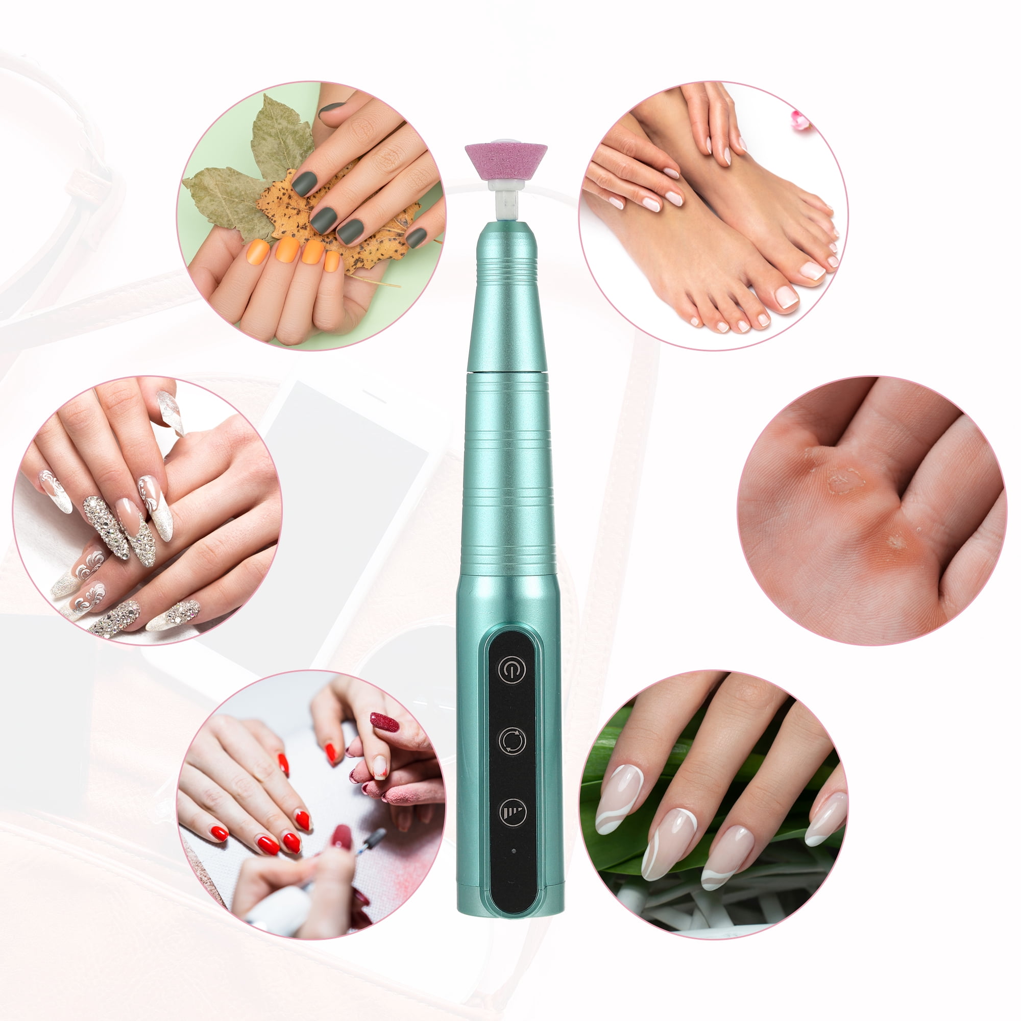 Electric Cordless Nail Drill Kit 26000RPM Nail Drill MachineNail Drill for Manicure Polishing Green