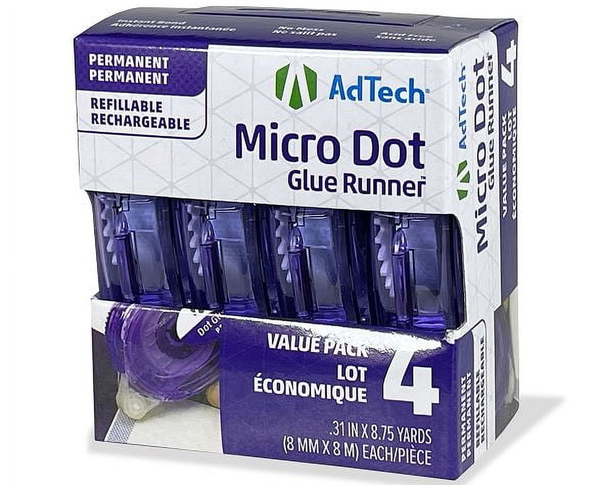 (3 pack) AdTech Micro Dot Glue Runner Adhesive Clear Tape, Value Pack of 4
