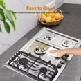 thumbnail image 6 of AMZGACHFKTCH 5 Burners Gas Cooktop Stainless Steel Reversible Grill, 6 of 9