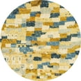 thumbnail image 1 of Ahgly Company Tapis Rond Abstrait Intérieur Amande Foncé Marron, 3 Pieds Rond, 1 of 6