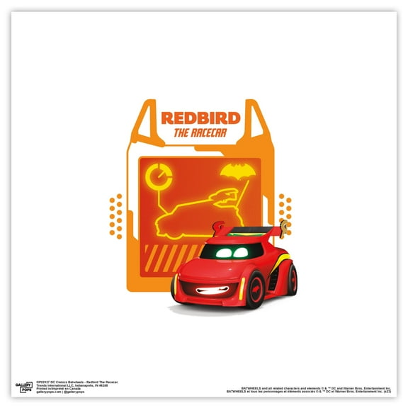 Gallery Pops DC Comics Batwheels - Redbird The Racecar Wall Art, Unframed Version, 12" x 12"