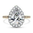 thumbnail image 2 of IGI Certified Lab Grown Diamond Ring | Center 10x7mm Pear Cut Teardrop Halo Solitaire Engagement Promise Rings For Women In 14k Solid Yellow Gold | F-G, VS-SI Quality (2.50 Ctw) Ring Size-8, 2 of 7