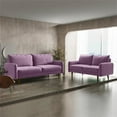 thumbnail image 2 of Enor Furniture Anacapa 58" Round Arm Upholstered Velvet Loveseat in Purple, 2 of 8