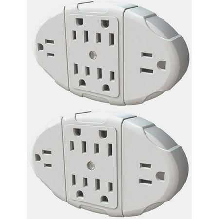 Stanley 2pk 6-Way Transformer Tap, White
