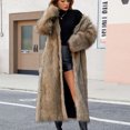 thumbnail image 6 of Miluxas Winter Faux Fur Long Coat for Women Plus Size Warm Cotton Jackets Casual Open Front Long Sleeve Sherpa Outerwear, 6 of 9