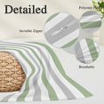 thumbnail image 3 of Sage Green Grey Striped Small Pillow Covers, Farmhouse Sage Green Stripes Soft Breathable Throw Pillow Cases with Invisible Zipper, Decorative Pillowcase Pillows Protectors for Sofa Bed Chair 12"x20", 3 of 9