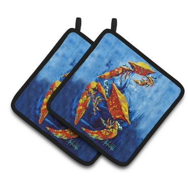Crab Puddle O' Two Pair of Pot Holders