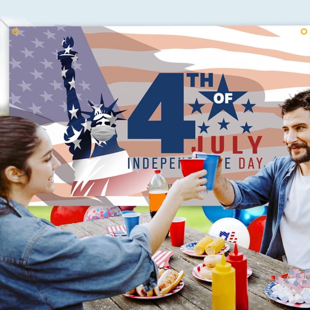 TIMIFIS Olyester Fiber Background Cl Oth, Home Decor Independence Day Banners Decorative Photo Backdrops 4th of July Decorating Supplies Events Outdoor Party Supplies
